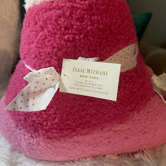 Set of 2 Pink Tri-Color Candy Corn Pillows by Issac Mizrahi 2024 Release VHTF - Picture 2 of 2